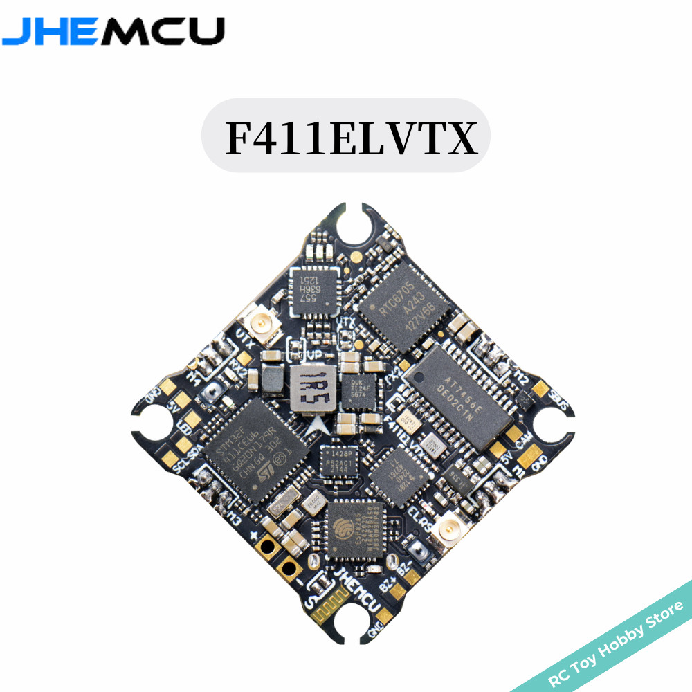 Jhemcu F411ELVTX F411 ตัวควบคุมการบิน 12A 4in1 ESC 5.8G 400mW VTX ELRS 2.4G RX AIO 25.5X25.5 มม. 1-2S สําหรับโดรน FPV