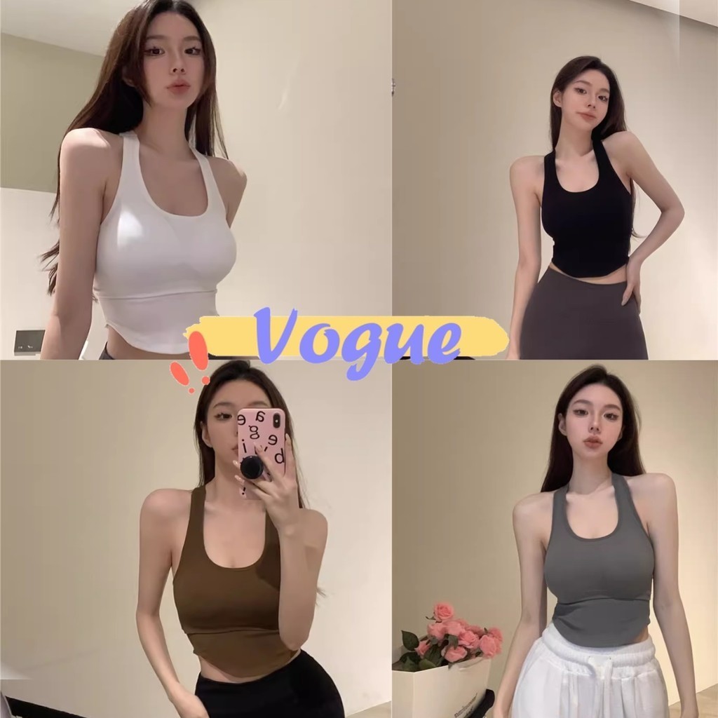 Vogue🌟พร้อมส่ง🌟 เสื้อกล้ามคอยูเซ็กซี่ เสื้อกั๊กแขนสั้น เซ็กซี่สุดๆ (FY2026) -H -N