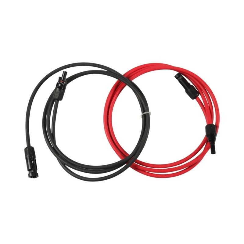 Yo สายต่อแผงโซลาร์เซลล์ 6 5Ft 10AWG 6mm2 สายต่อพลังงานแสงอาทิตย์พร้อมขั้วต่อหญิงและชาย