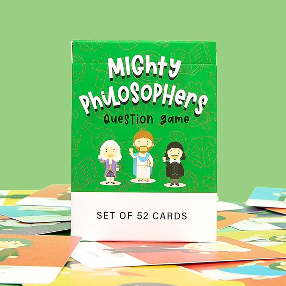 The School of Mindfulness- Mighty Philosophers Question Deck โรงเรียนสติง- เด็คคําถามปรัชญาอันยิ่งใหญ่สําหรับเด็กการ์ดเกมเปลี่ยนถามและตอบโจทย์จินตนาการและปรัชญา