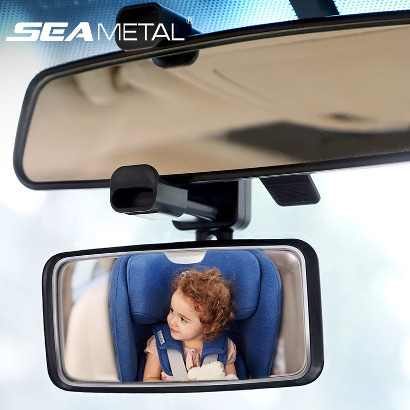 Seametal กระจกมองหลังรถยนต์ แบบคลิปหนีบ 360° สามารถปรับได้ อุปกรณ์เสริม