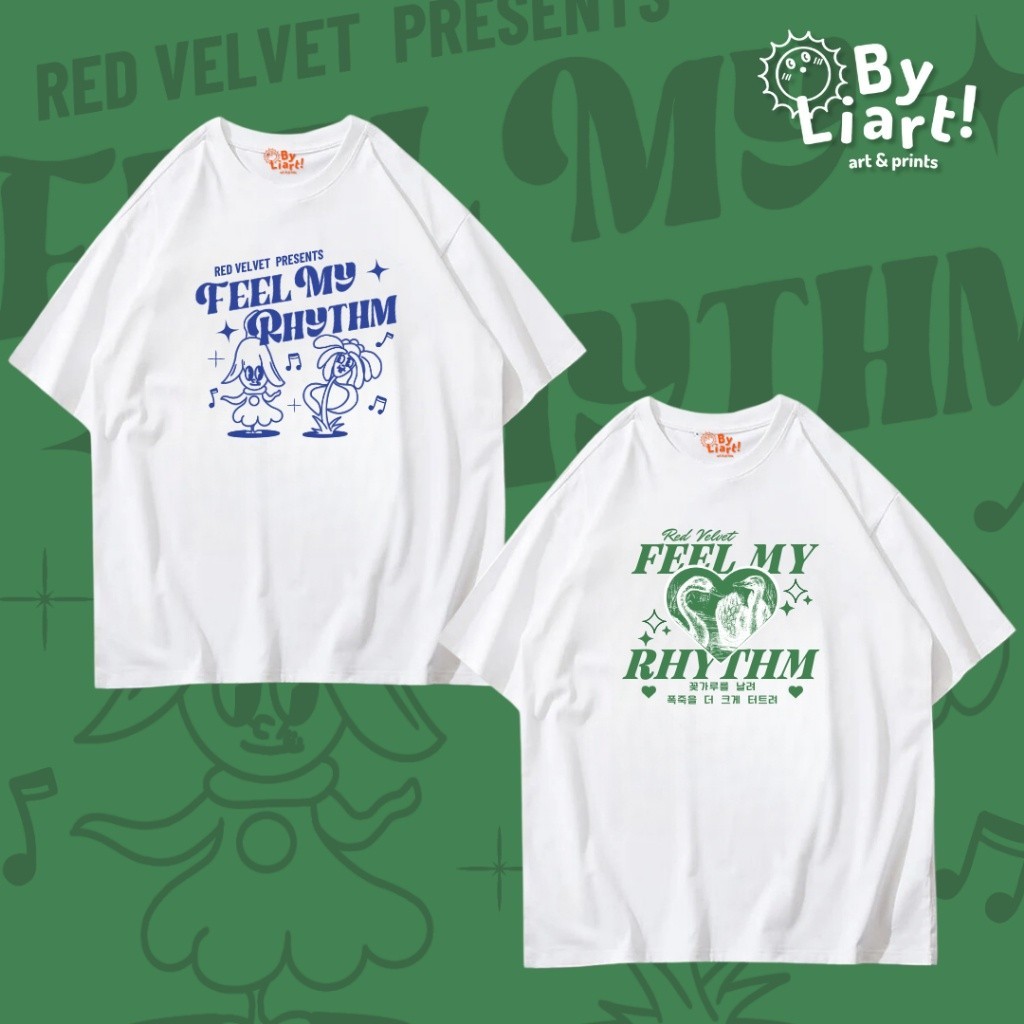 🌸 【เสื้อยืดใหม่】 พิมพ์ลาย Feel My Rhythm, In My Dreams, Russian Roulette Red Velvet Kpop Graphic T-S