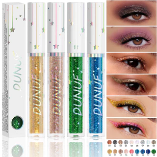 Dunuf 18 สี Glitter Liuqid อายไลเนอร์ Pearlescent Shimmer ประกายเลื่อม Eye Liner Shadow Highlight แต่งหน้า Diamond Silver Eyeliner
