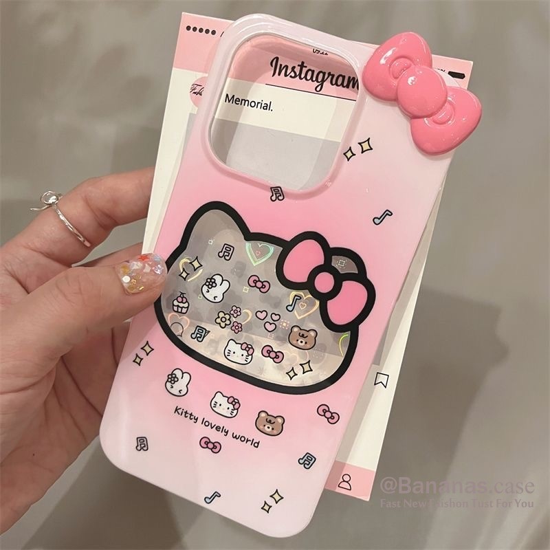 Iphone 15 14 13 12 11 Pro Max X Xr Xs Max 7 8 Plus SE2020 เคสโทรศัพท์ Ins น่ารัก KT Cat Love Heart Clear Soft Cover
