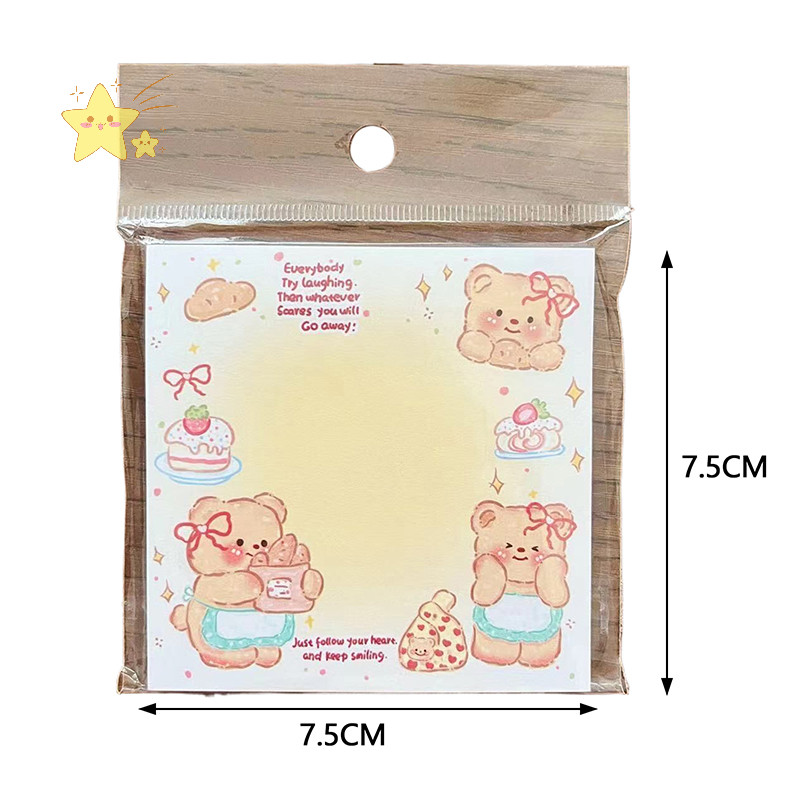 [JBTH] 50sheepts/book การ์ตูนเนยหมี Sticky Note Self-Adhesive Tearable Note Pad Memoranda เครื่องเขียนอุปกรณ์สํานักงานโรงเรียน [JB] - รูปที่ 3