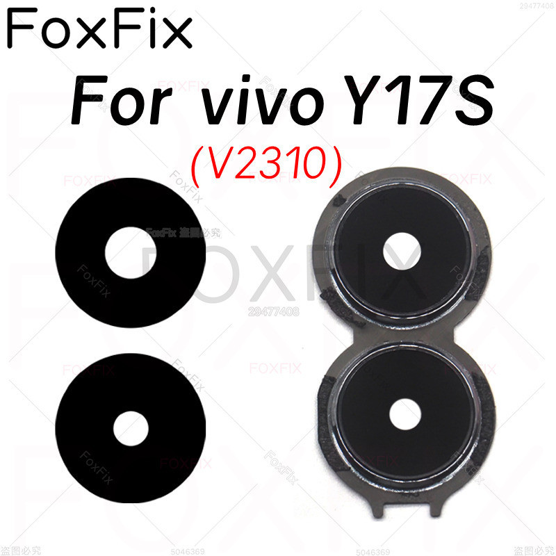 เลนส์กล้องด้านหลังสําหรับ vivo Y17S V2310 ฝาครอบกระจกกล้องด้านหลังพร้อมกรอบ Bezel เปลี่ยน