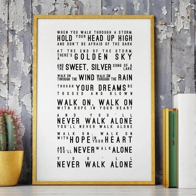 Youll Never Walk Alone Lyrics Canvas Art Print Liverpool FC Nordic Style Wall Decor Poster for Home