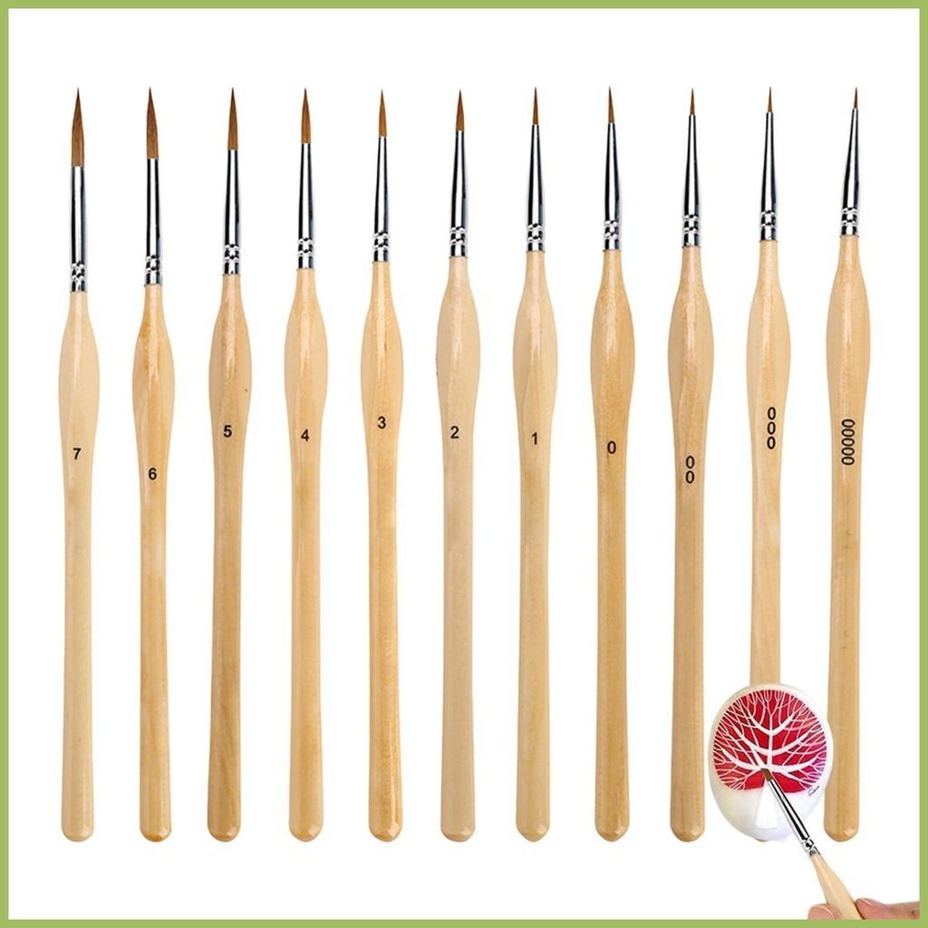Miniature Detail Paint Brush Set 11PCS Fine Detailing Brush แปรงทาสีขนาดเล็ก Professional Tiny Paints yunkth