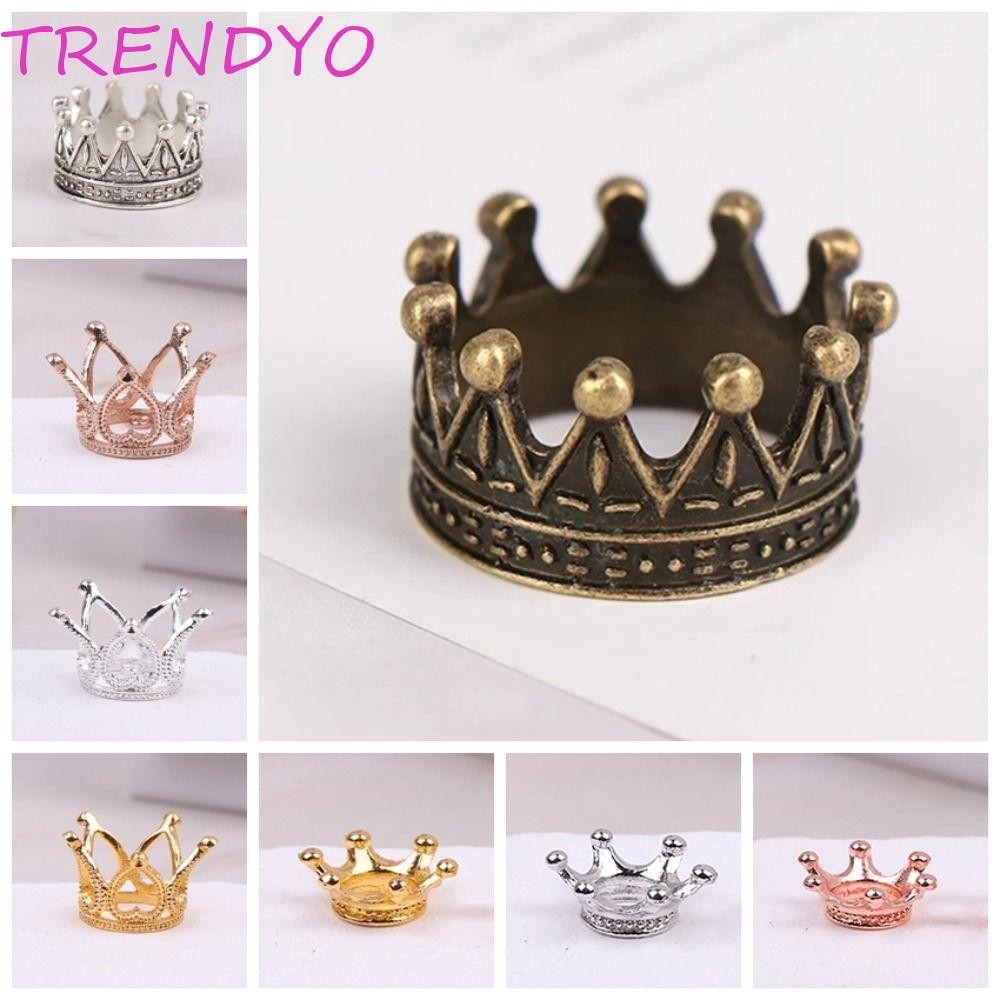 Trendyo โมเดลมงกุฎโลหะขนาดเล็ก, ของเล่นโมเดลตกแต่งตุ๊กตามงกุฎโลหะจิ๋ว, เครื่องประดับน่ารัก ทองบรอนซ์เงินมินิมงกุฎเจ้าหญิงตุ๊กตาเค