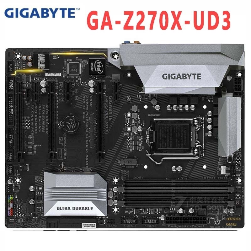 Gigabyte GA-Z270X-UD3 ใช้เดสก์ท็อป Z270X-UD3 z270 เมนบอร์ด LGA 1151 DDR4 64GB USB3.0 SATA M.2