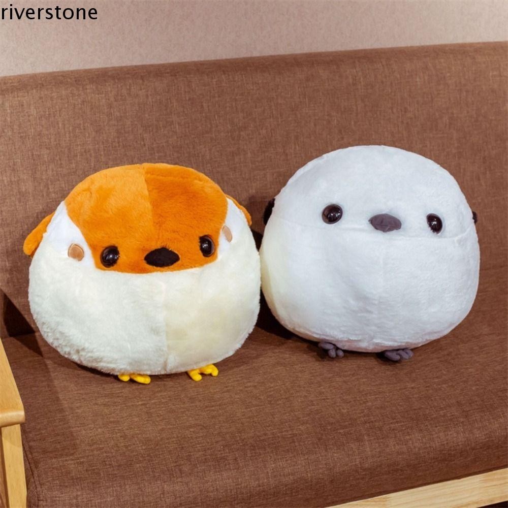 Riverstone รอบ Sparrow ของเล่นตุ๊กตา,ผ้าฝ้ายไขมันรอบ Sparrow Titmouse ตุ๊กตาของเล่น,นุ่ม Kawaii เหมือนจริง Sparrow การ์ตูน Titmouse สัตว์ป่าตุ๊กตาเด็กของเล่น