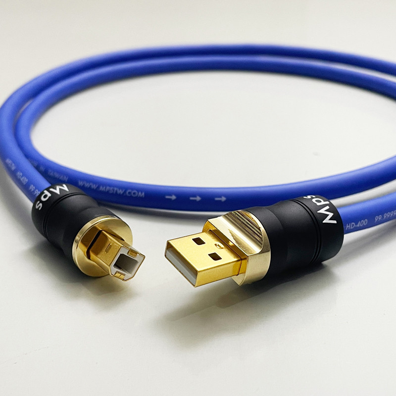 สายสัญญาณ HD-400 MPS  DAC 99.9999% OCC + OCC ชุบเงิน USB A TO B 2.0