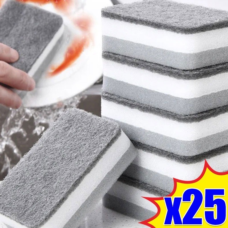 5/10/15/20/25ชิ้นเครื่องล้างจานทําความสะอาดห้องครัวฟองน้ํา/เครื่องมือฟองน้ําทําความสะอาดในครัวเรือน