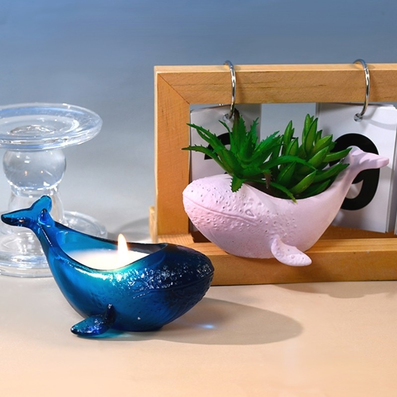 Kra Holder Molds Whale Shape งานฝีมือเรซินที่ไม่ซ้ํากัน Moulds เนื้อซิลิโคน - รูปที่ 6