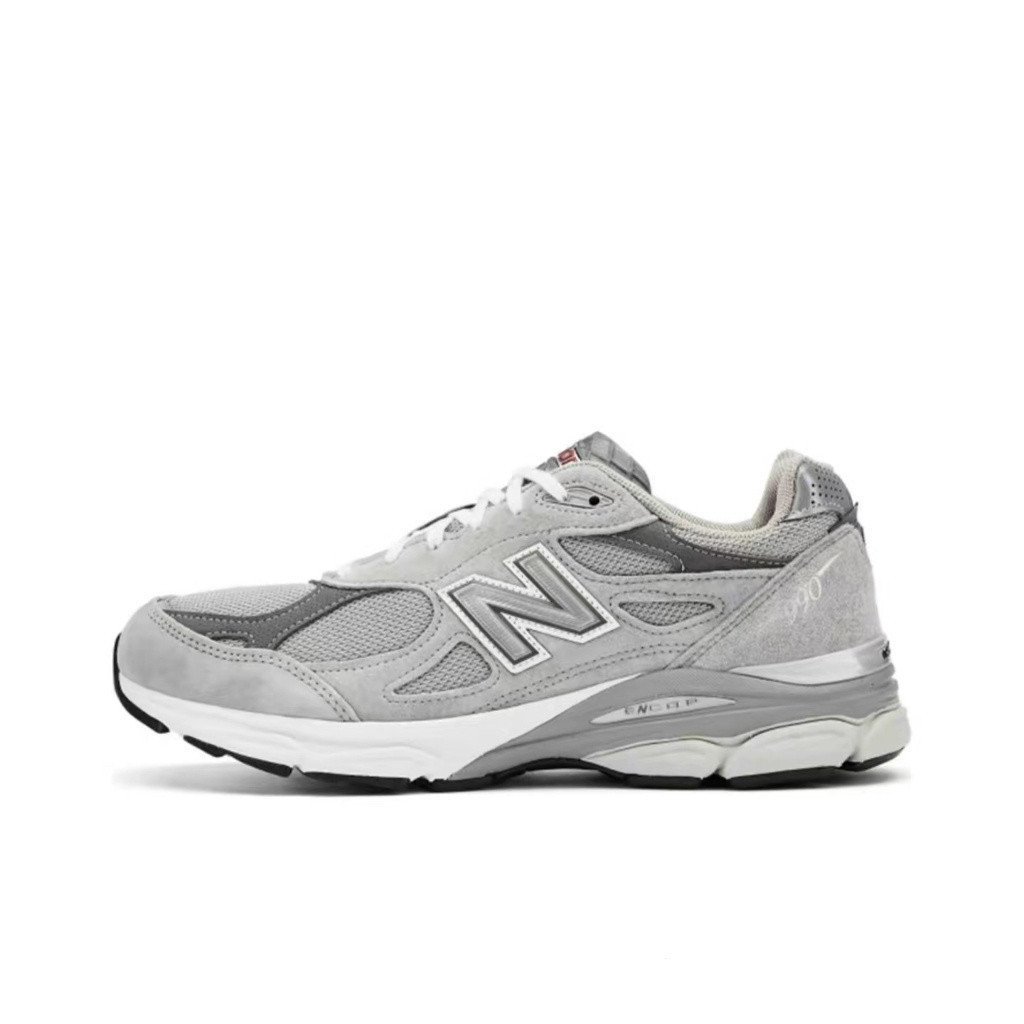 ใหม่ BALANCE NB 990 V 3 RETRO LOW-Top รองเท้าวิ่งผู้ชายผู้หญิงสไตล์เดียวกันสีเทา SCB6