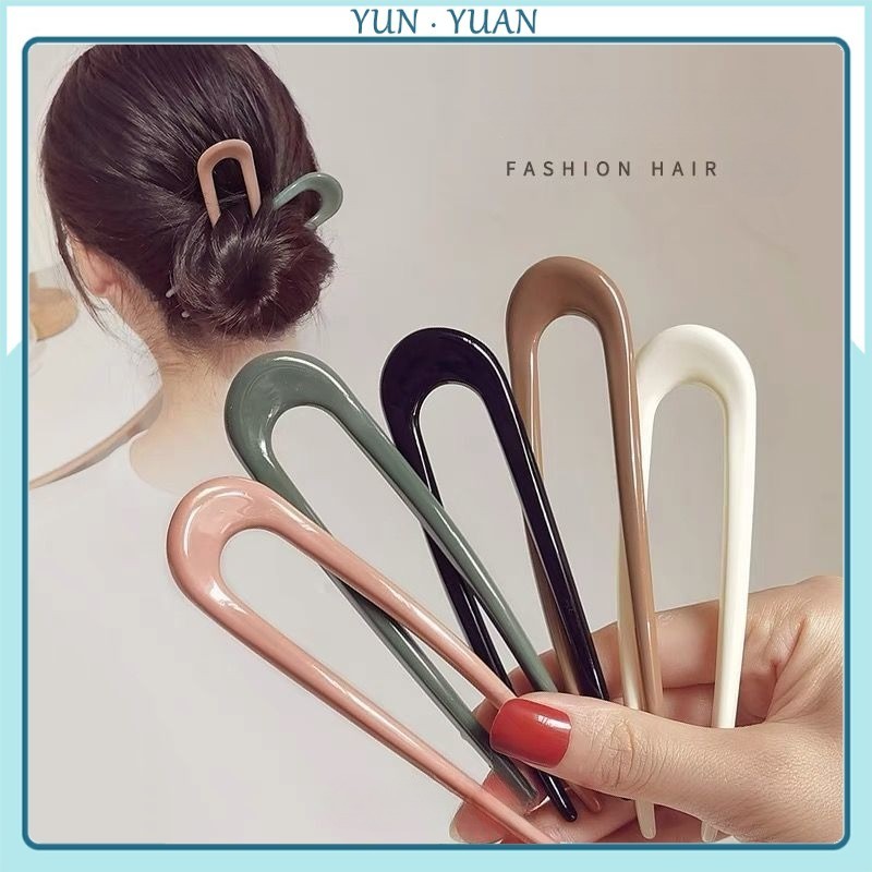 [YUNYUAN] หวีผมทรงกลมเกาหลี หวีกิ๊บรูปตัวยู กิ๊บติดผมใหม่ ที่คาดผมผู้หญิง กิ๊บติดผมสมัยใหม่