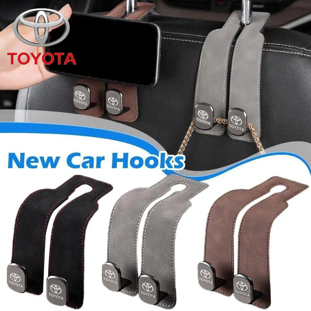 Universal Car Seat Headrest Hook Hanger Car Seat ด้านหลังเก็บ-พับซ่อน Hook Organizer รถอุปกรณ์เสริมสําหรับ Toyota Vios Wish Sienta Hiace Estima Chr Altis Camry Corolla