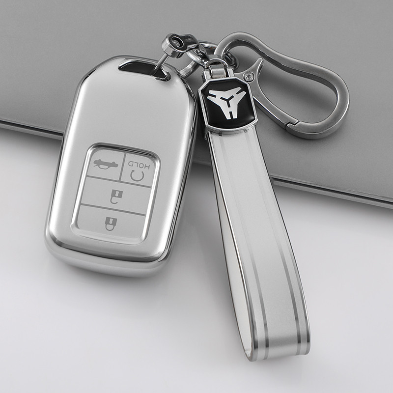 Chrome Silvering TPU Key Cover Honda Vezel City Civic Jazz BRV BR-V HRV ทนสิ่งสกปรก frosted Key Case