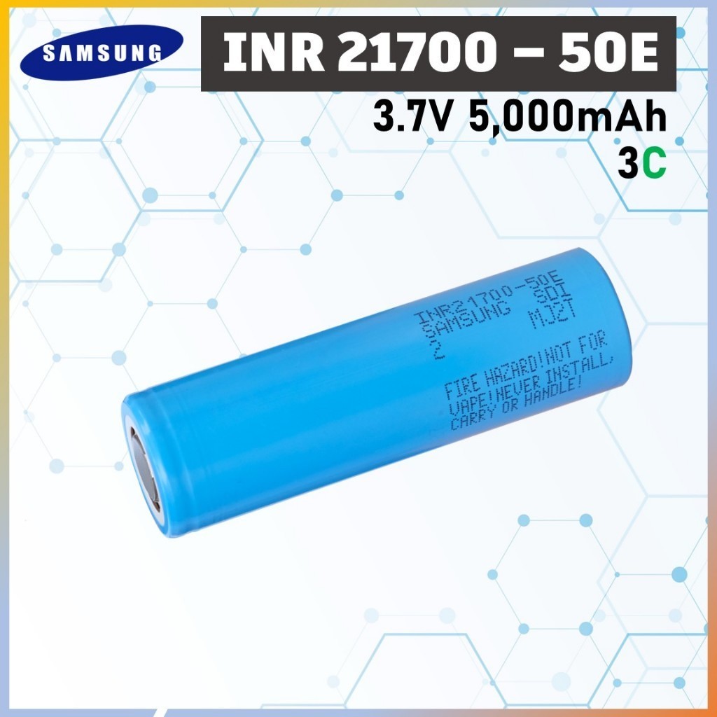 ถ่านแท้ ของแท้ 100% ถ่านชาร์จ21700 Samsung 50E  5000mah  1 ก้อน กระแสสูง 3C 21700