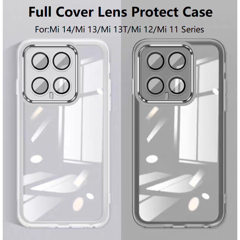 Transparent Full Cover Lens Protect เคส Xiaomi 14T 15T 13T 12T Mi12 Mi13 Mi14 Mi15 Pro เคสโทรศัพท์ แ