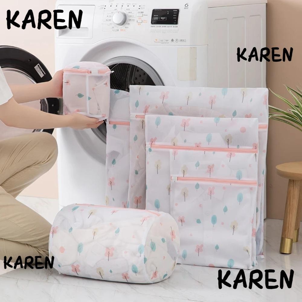 Karen ถุงซักผ้า, กระเป๋าเก็บเสื้อชั้นในแบบซิป, ตาข่ายถุงเท้าต้นไม้ขนาดเล็กสีสันสดใสชุดชั้นในดูแลเสื้อผ้า