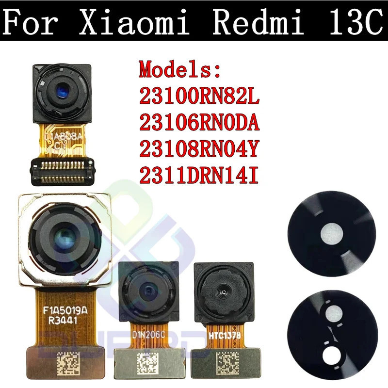 กล้องด้านหลัง F LEX สายเคเบิ้ลสำหรับ Xiaomi R edmi 13C 2311drn14i 23106rn0da ด้านหน้า S elfie ขนาดเล็กหันหน้าไปทางหลักกลับกล้องเลนส์แก้ว