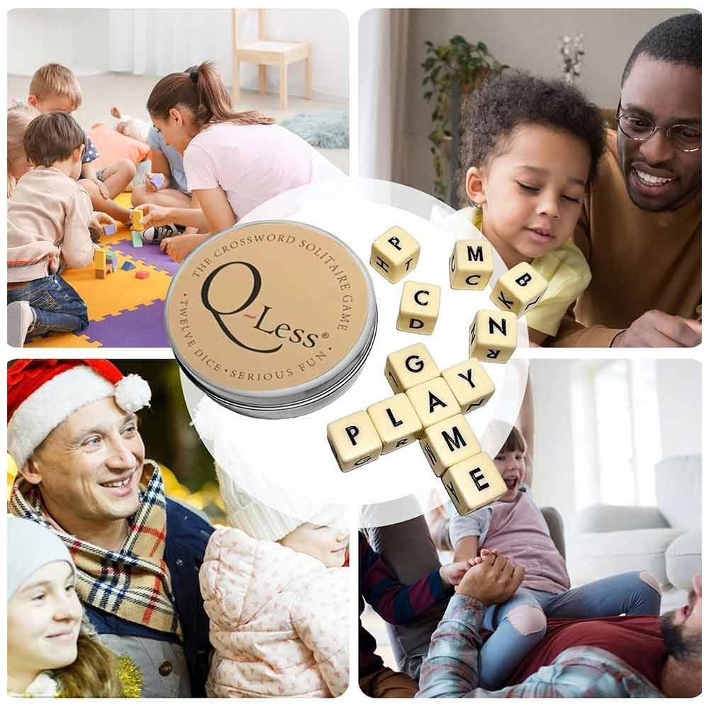 2024 Qless Dice Game with Twelve Dice Letters,The Crossword Solitaire Game