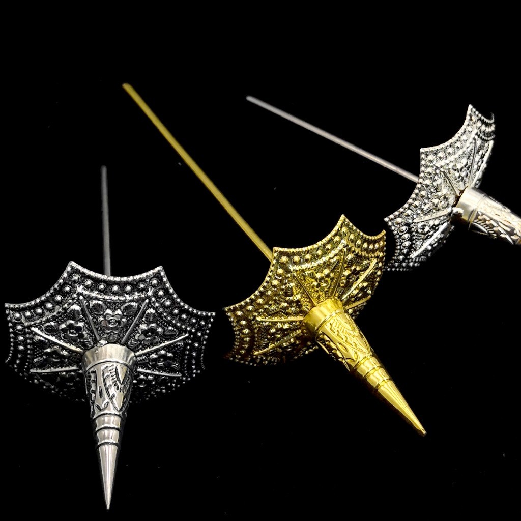 Vintage jewelry ปิ่นปักผม ปิ่นปักผมออเจ้า เครื่องประดับผม ลงยา สีทอง