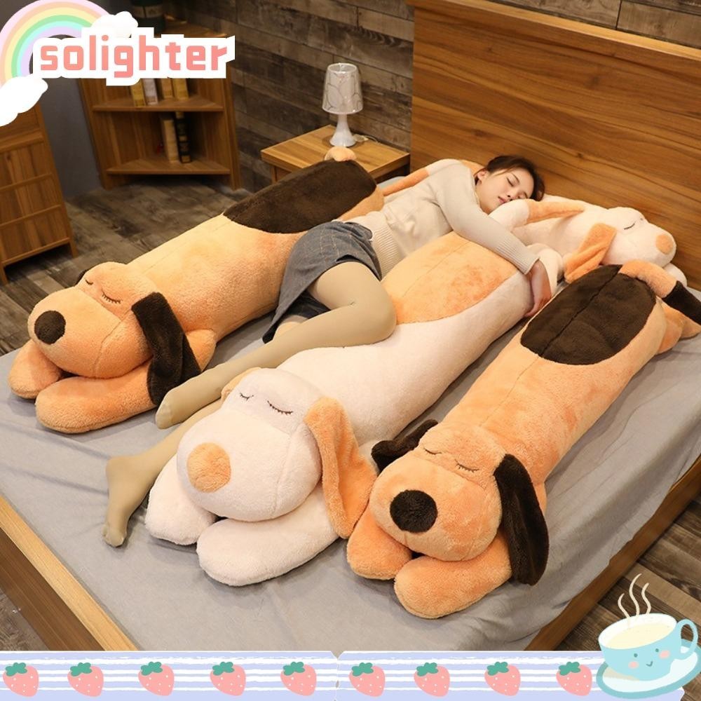 Solighter ตุ๊กตานอนสุนัข, Sleep Accompany หมอนตุ๊กตาสีน้ําตาล, น่ารัก 60/110 ซม. ตุ๊กตาตุ๊กตาของขวัญ