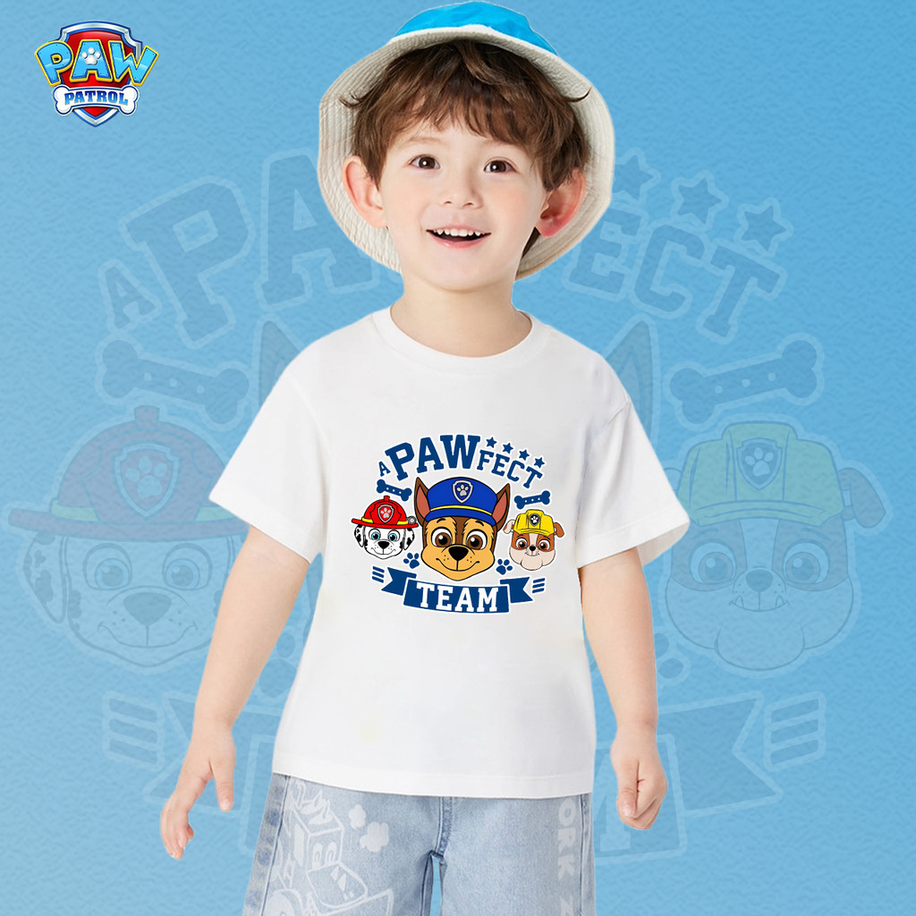 [ผ้าฝ้าย 100%] เสื้อเด็ก paw patrol Kid'T-shirtการ์ตูนขบวนการเจ้าตูบสี่ขา ผ้า cotton 100%