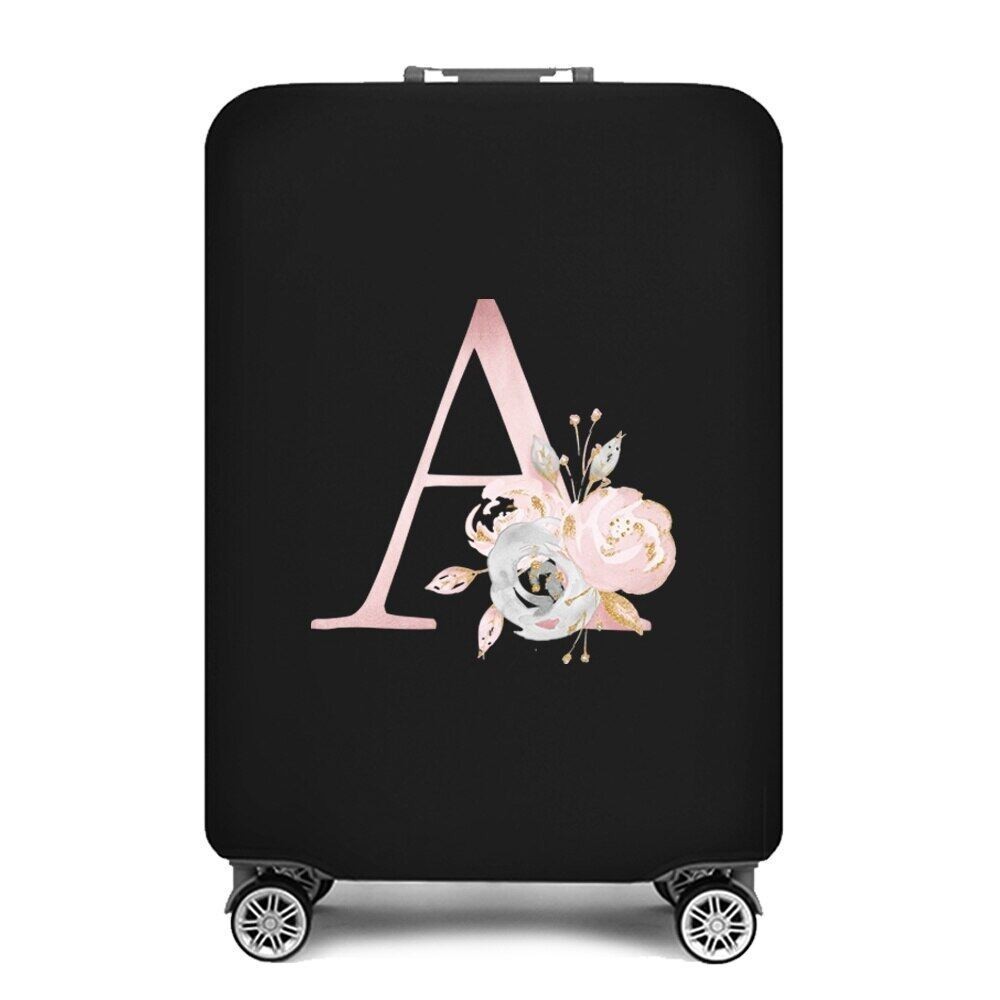 Luggage Cover พร้อมส่ง สำหรับขนาด 18/22/24/26/32 นิ้ว กันฝุ่น กันรอย ผ้าคลุมกระเป๋าเดินทางผ้ายืด Pink flower ในสต็อก