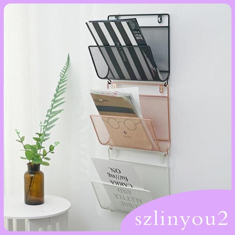 [szlinyou2] ที่วางแร็คหนังสือพิมพ์โลหะชั้นวางหนังสือตู้หนังสือชั้นวางหนังสือ, สํานักงาน Papers Organizer