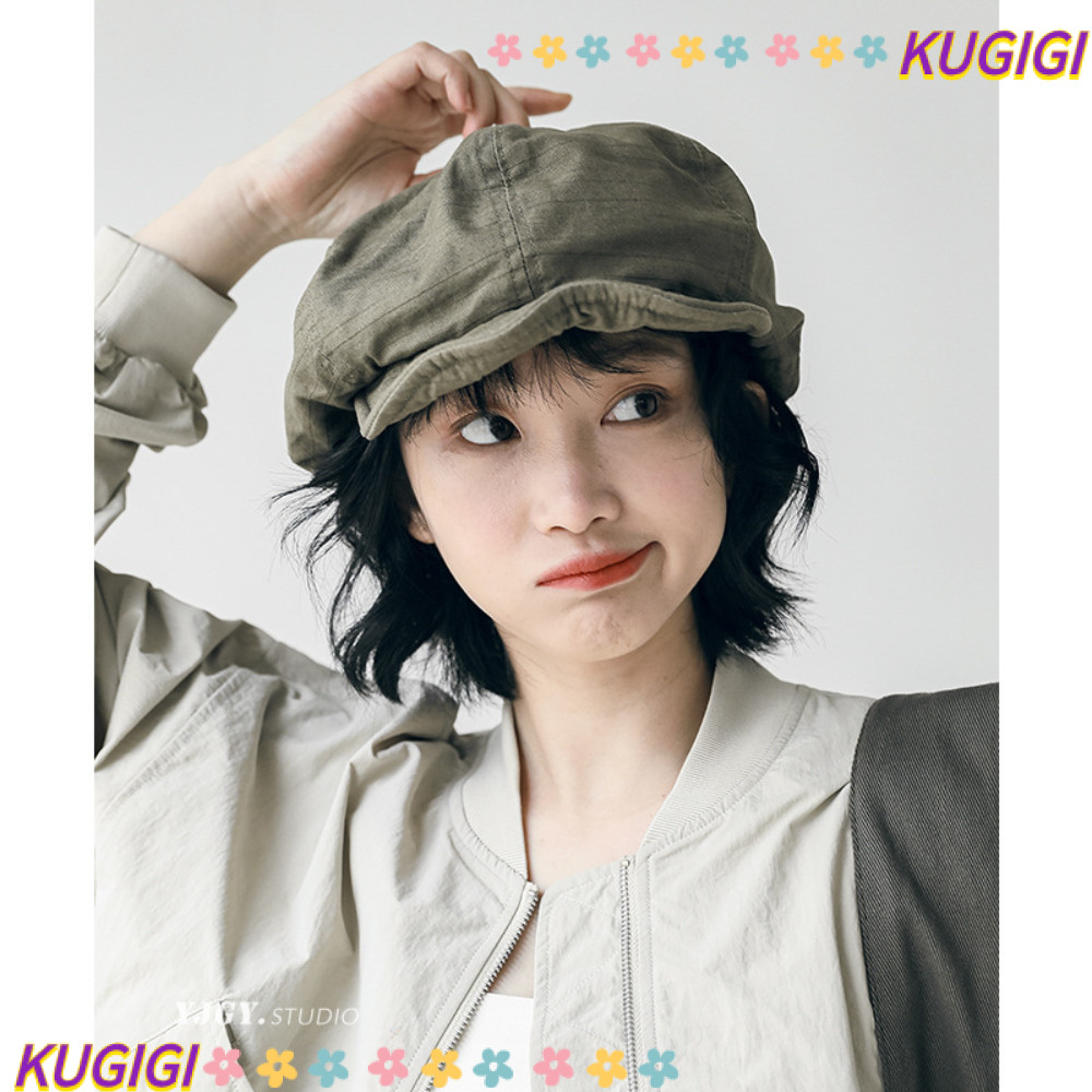 Kugigi Newsboy Caps, Cotton Plus Size Painters Hat, Casual Dome Literary Cap