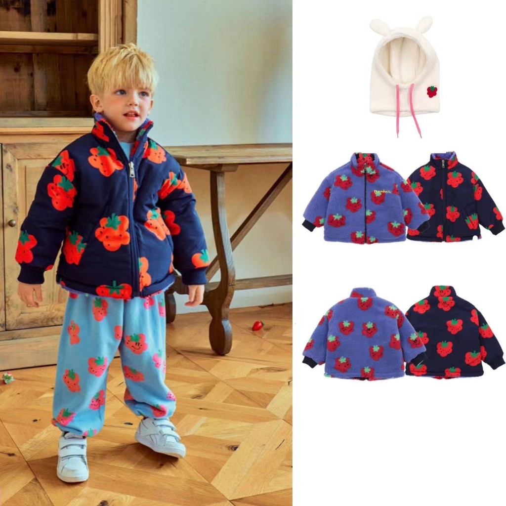IRIS KIDS IKJ2483 Strawberries jacket ใส่ได้สองด้าน เสื้อแขนยาวเด็ก สไตล์เกาหลี ใส่เที่ยว (ใส่ได้ -10องศา)