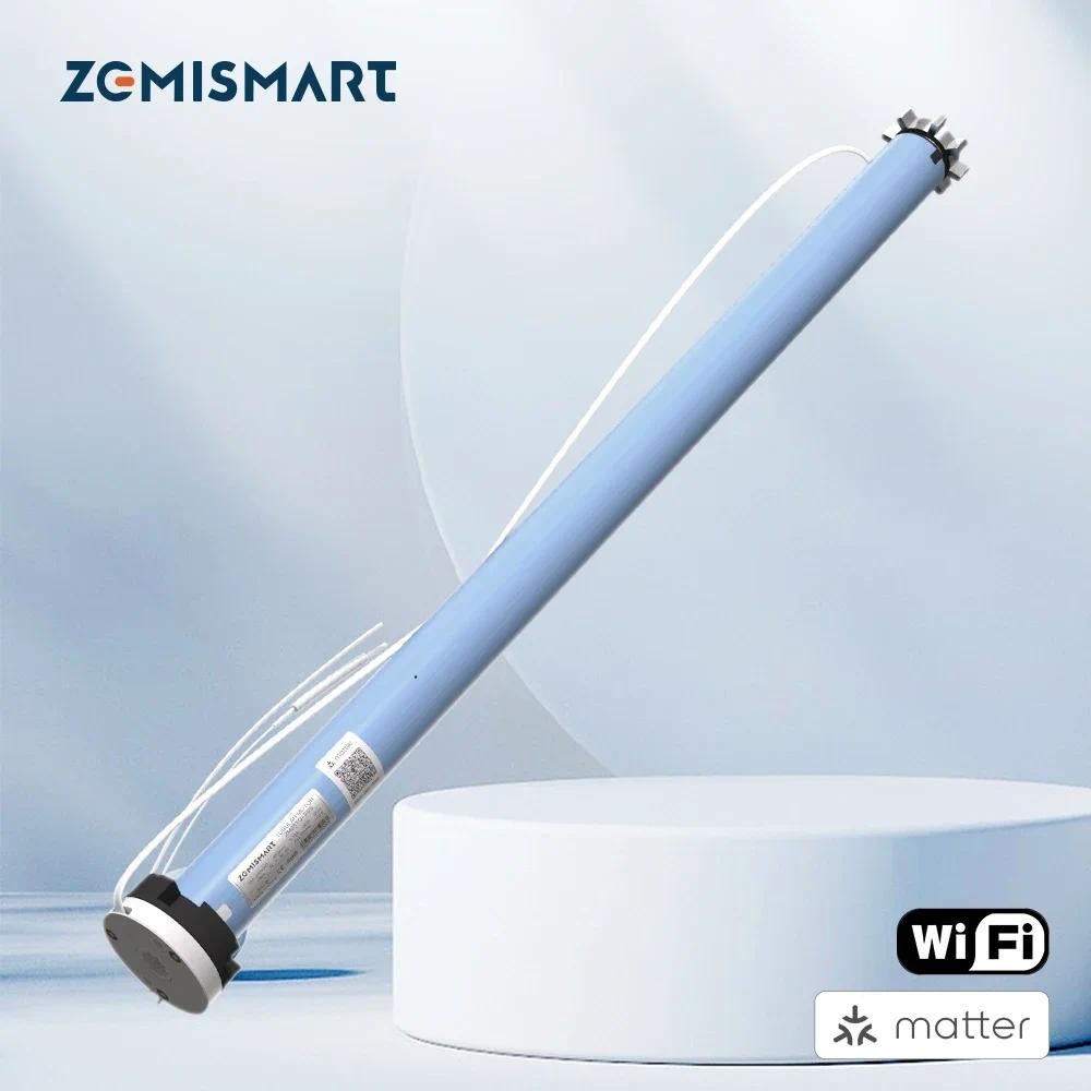 Zemismart Matter WiFi Blinds มอเตอร์ 2Nm Roller Shade สนับสนุน 10KG Heavy 37/38 มม.ผ้าม่าน Alexa Goo