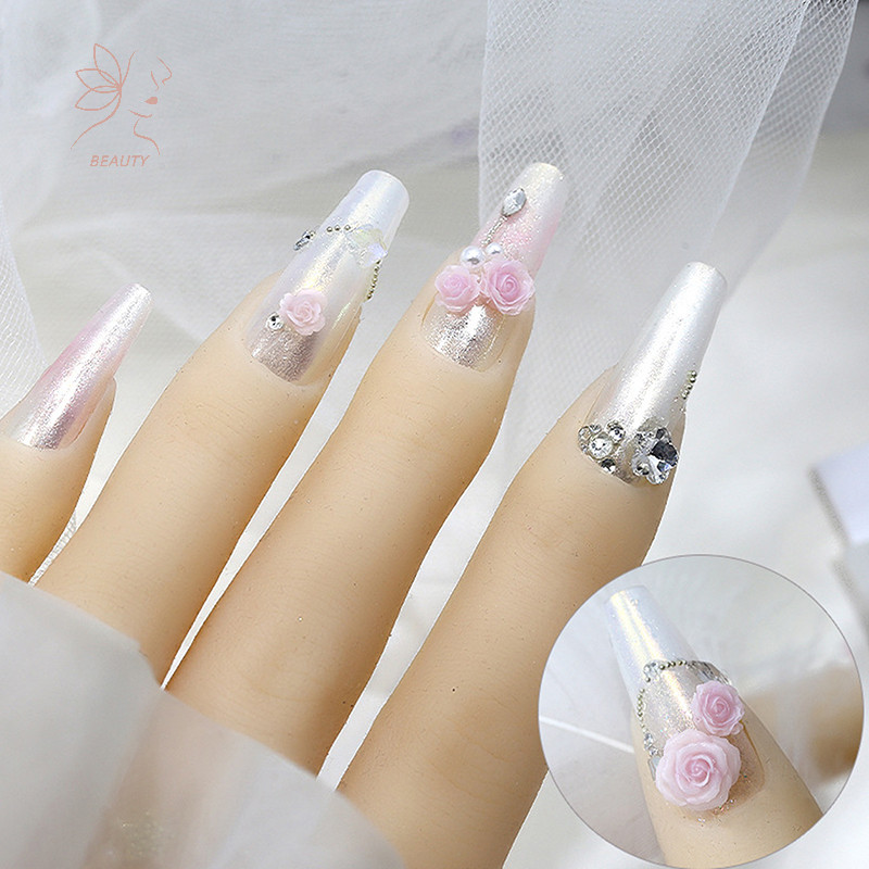 [maybeauty] 50 ชิ้นน่ารักใหม่เรซิ่น 3d สีม่วง Rose เล็บ Rhinestones อัญมณี Glitter เล็บเครื่องมือตกแต่งเล็บ {TH} - รูปที่ 2