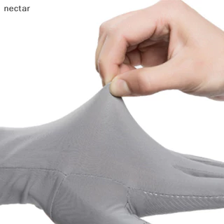 TAR ถุงมือครึ่งนิ้วผ้าไหมน้ําแข็งระบายอากาศถุงมือหน้าจอสัมผัสกันลื่น N