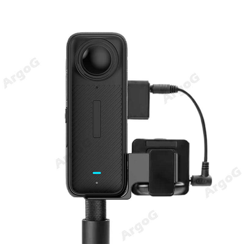 Argog ไมโครโฟนขยายสําหรับ Insta360 X4 / X3 ไมโครโฟนอะแดปเตอร์พร้อมสายสัญญาณเสียง Insta360 X4 อุปกรณ์เสริม