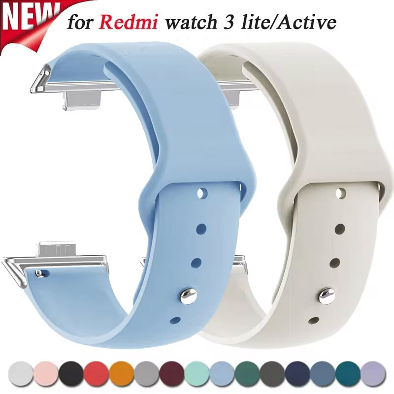 สายรัดซิลิโคนสําหรับ Redmi Watch 3 lite Sport Band สําหรับ Xiaomi Mi Watch3 Active สายรัดข้อมือสร้อยข้อมือ 20/22 มม.อุปกรณ์เสริม correa