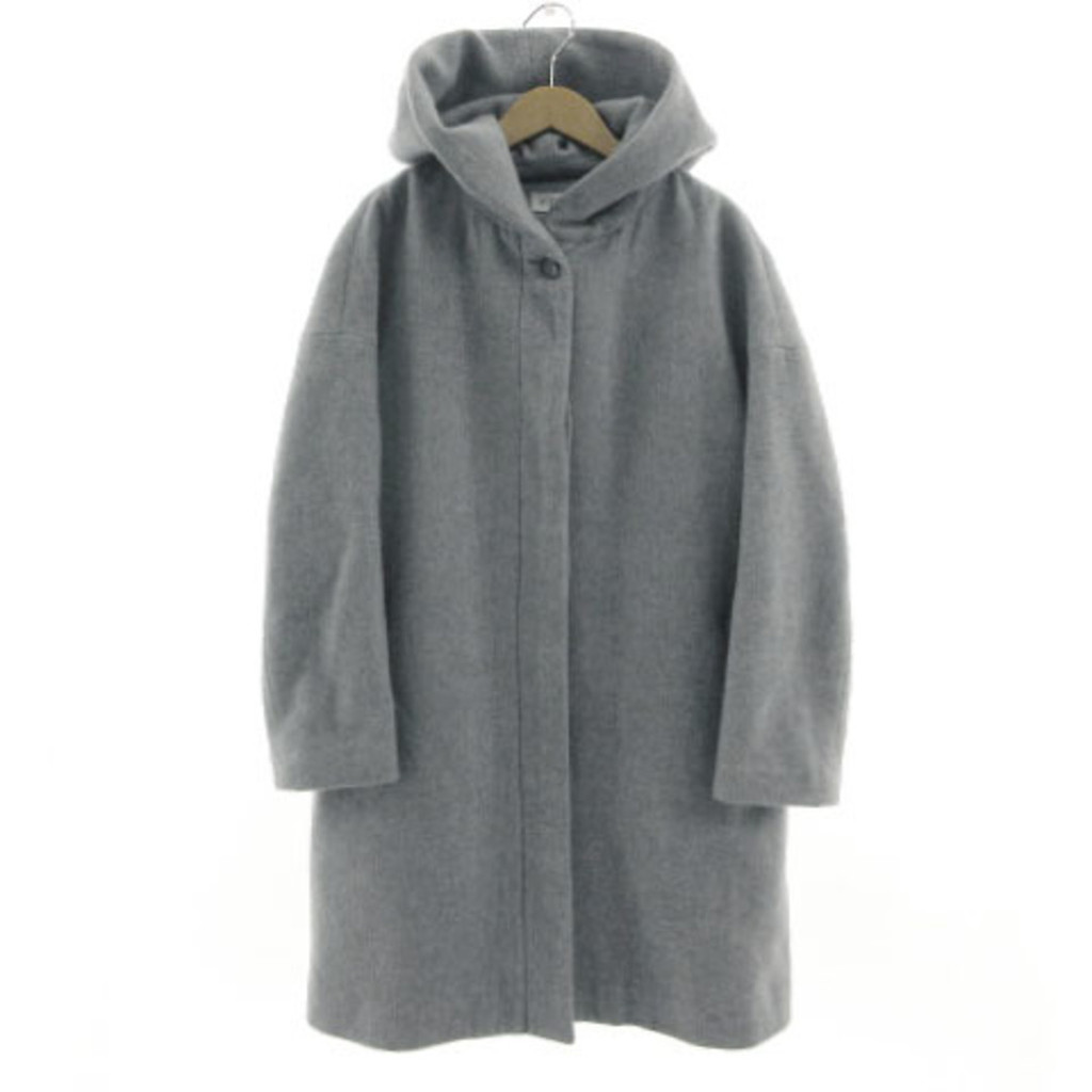 PLST Wool Mossa Hooded Coat 12-9409001 Brushed Grey M Direct from Japan Secondhand af4c2dc6e3e854bd6