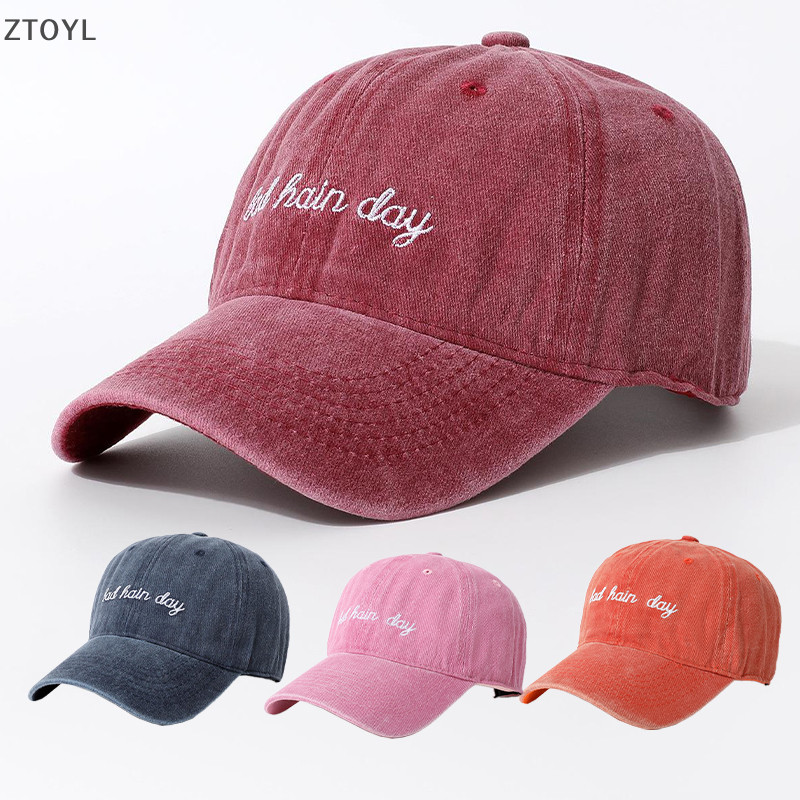 Ztoyl แฟชั่นล้างเบสบอลหมวก Sun Shading ปักตัวอักษร Duckbill หมวก ZXH