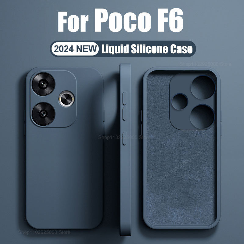 Poco F6 PocoF6 Pro กรณีหรูหราซิลิโคนเหลวสําหรับ Xiaomi Poco F6 F 6 F6Pro PocoF6 Pro นุ่มกรณีกันกระแท