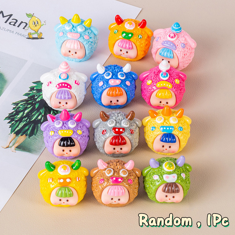 [mozh] น่ารัก 3D Little Monster เครื่องประดับเล็กๆสําหรับงานฝีมือการ์ตูนเรซิ่น Miniature Home Table Top ตกแต่งสําหรับเครื่องประดับทําตุ๊กตาเรซิ่น [TH]