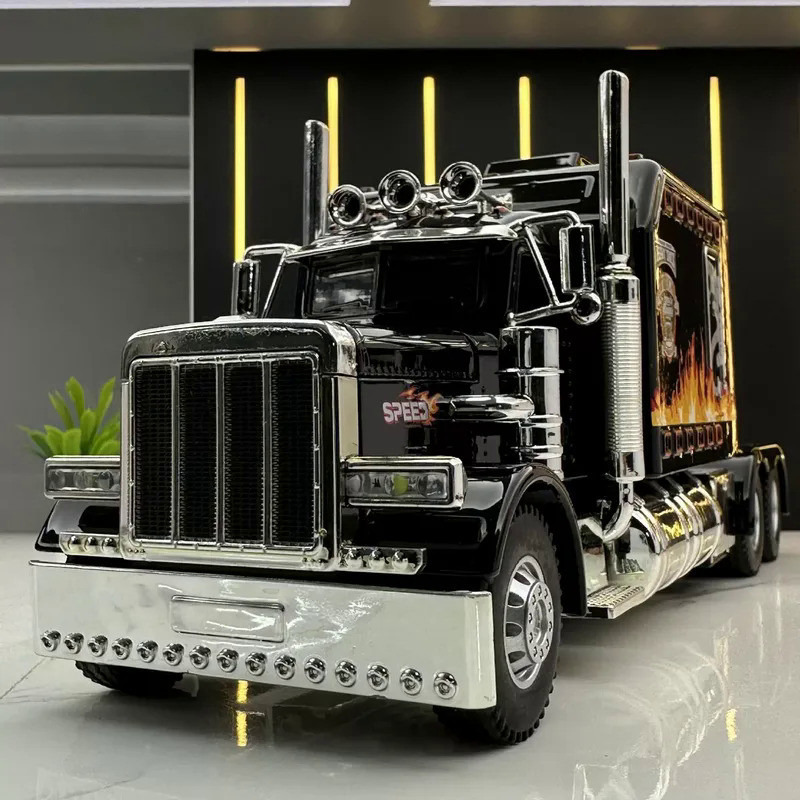 1/24 American Tractor Peterbilt 389 Alloy Simulation Diecast Model Car Collection Christmas Gifts So