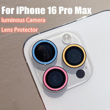 ตัวป้องกันเลนส์กล้องส่องสว่างสําหรับ iPhone 16 15 14 Plus 13 12 Mini 11 Pro 16Pro Max กระจกด้านหลังฟิล์มเลนส์สติกเกอร์
