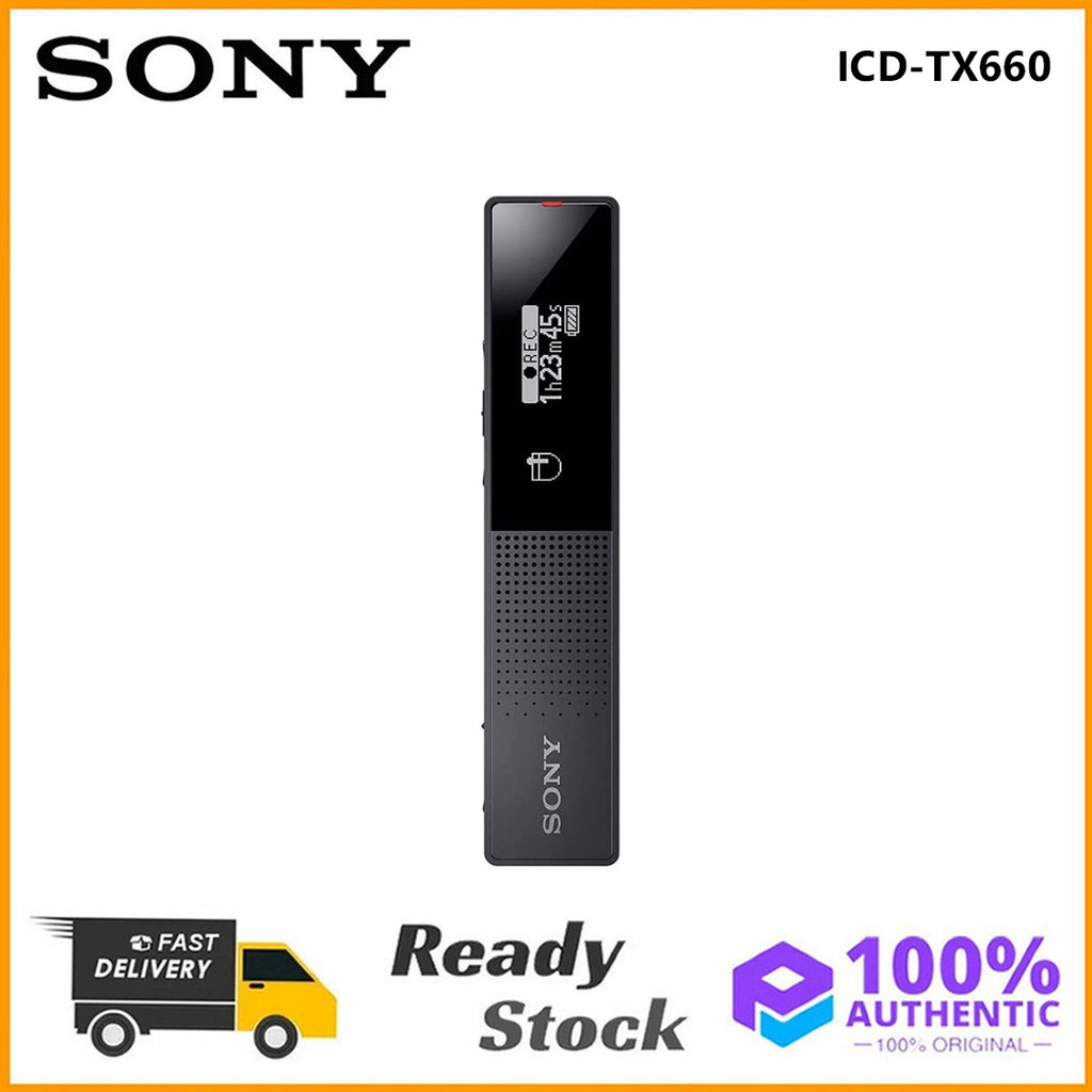 เครื่องบันทึกเสียงสเตอริโอดิจิตอล Sony ICD TX660 16GB ดั้งเดิม