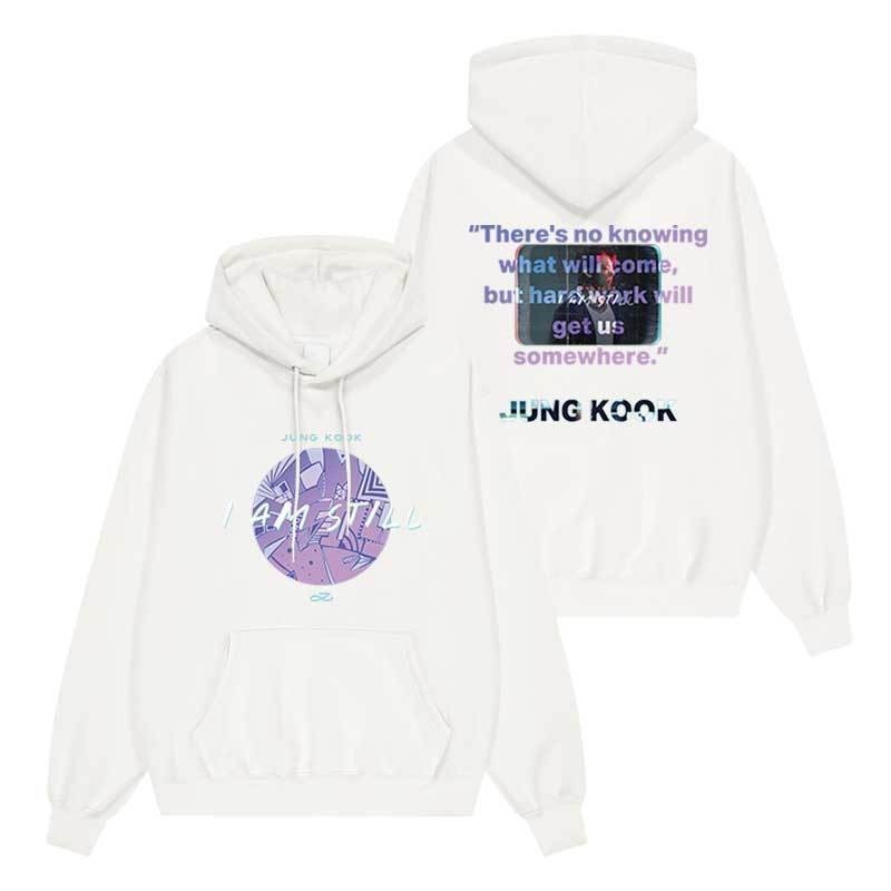 2024 Kpop BANGTAN JUNGKOOK "I AM STILL" Documentary Film Merch Hoodie ผู้ชายและผู้หญิงเกาหลีหลวมพิมพ