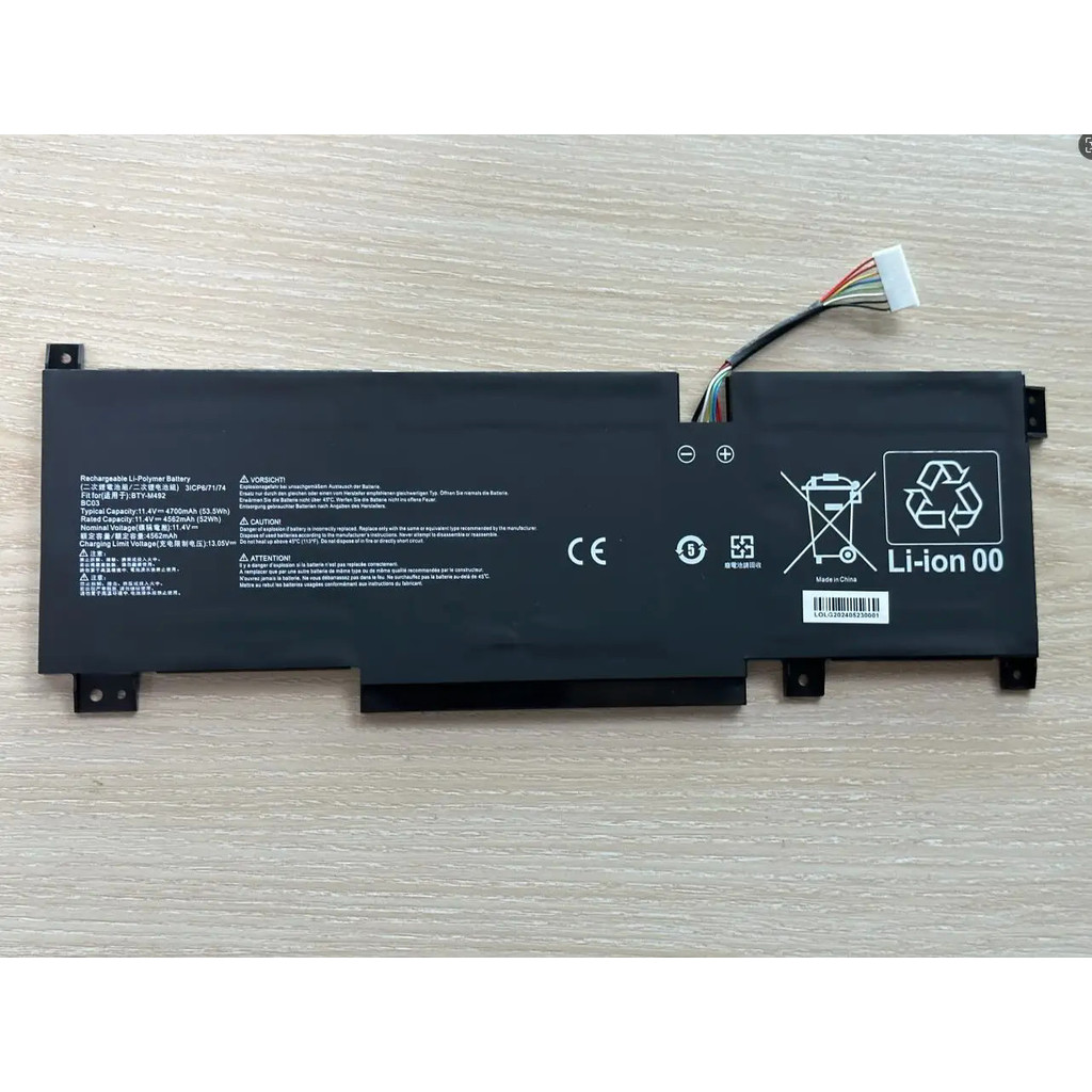 BTY-M492 แบตเตอรี่แล็ปท็อป For MSI Pulse GL66 11UDK-255VN 11UEK-016AU 11UCK-200XPL GL76 Katana GF66 