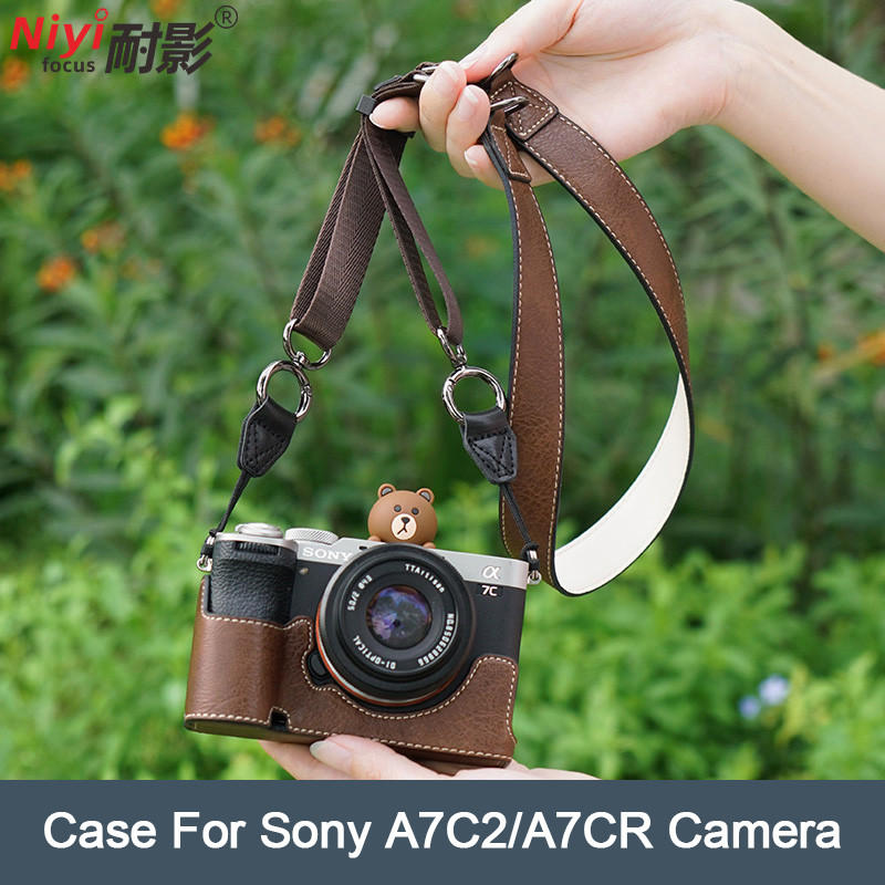 หนัง PU กล้องครึ่งกระเป๋าสําหรับ Sony A7CR A7C2 A7R5 A7M4 Sony A7 Mark 4 IV A7R Mark V 5 Protector B