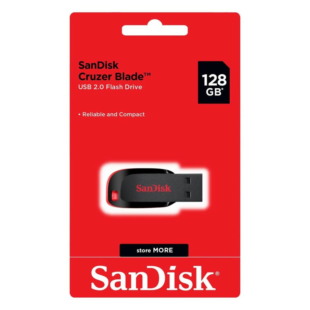 (ส่งด่วน) SANDISK แฟลชไดร์ FlashDrive Cruzer BLADE 128GB USB2.0 (SDCZ50) แฟลชไดร์ฟ ของแทั ประกัน 5 ปี Synnex